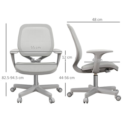 Vinsetto Office Chair, Breathable Mesh Swivel Desk Chair with Adjustable Height and 360 Degree Swivel Security Wheels for Home Office, Study, Grey