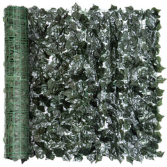 Outsunny 2-Piece Artificial Leaf Hedge Screen Privacy Fence Panel for Garden Outdoor Indoor Decor, Dark Green, 3M x 1.5M