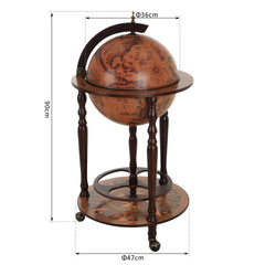 HOMCOM Globe Shaped Retro Style Bar Cabinet Wine Alcohol Storage Trolley Glass Bottle Holder 36CM