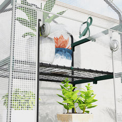 Outsunny 193cm Five Shelf Mini Greenhouse - White