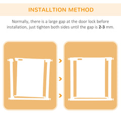 PawHut Dog Safety Gate, for Hallways, Staircases, Doors w/ Automatic Closing Door - Black