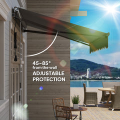 Outsunny 2.5 x 2m Electric Awning with Remote Controller, Aluminium Frame DIY Retractable Awning, UV30+ Sun Shade Canopy for Garden Patio Deck Door Window, Dark Grey