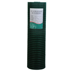 Pawhut PVC Coated Welded Wire Mesh Fencing Chicken Poultry Aviary Fence Run Hutch Pet Rabbit 30m Dark Green