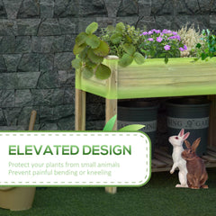 Outsunny Garden Wooden Planters√Ø¬º≈í Raised Garden Bed with Legs and Storage Shelf Elevated Wooden Planter Box