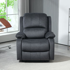 HOMCOM Microfibre Manual Reclining Armchair, with Footrest - Black