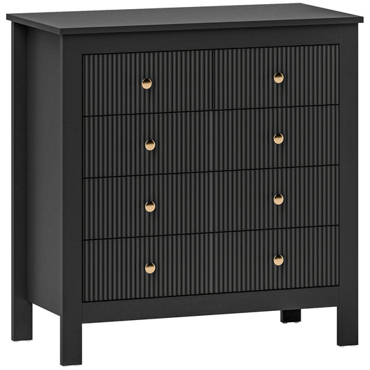 HOMCOM Elegant Chest of Five Drawers - Black