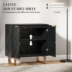 HOMCOM Elegant Storage Sideboard - Black/Gold-Tone