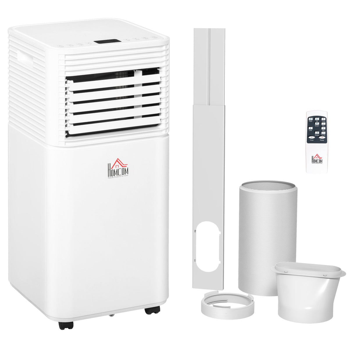 HOMCOM 9000 BTU Portable Air Conditioner for Cooling Dehumidifier Fan, Air Conditioning Unit for Room up to 18m√Ç¬≤, with Remote, 24H Timer, Window Mount Kit, R290, A Energy Efficiency