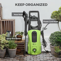 DURHAND 1800W High√Ç Pressure√Ç Washer, 150 Bar Pressure, 510 L/h Flow, High-Performance Portable Power Washer Jet Wash Cleaner with 6M Hose, Snow Foam Bottle for Garden, Car, Furniture, Green