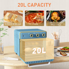 HOMCOM 20L 90-230√¢‚Äû∆í Mini Electric Oven - Blue