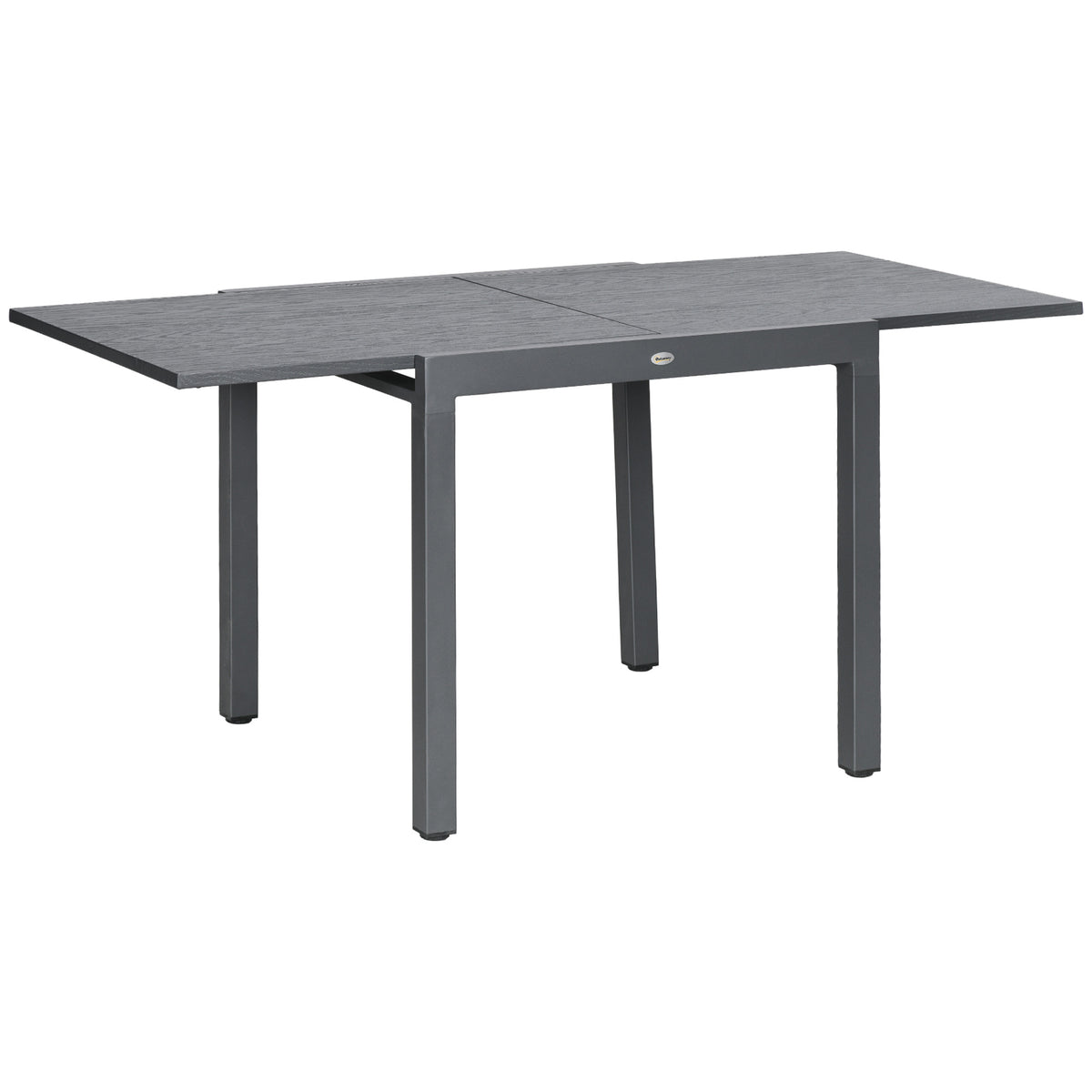 Outsunny Aluminium and Steel Expanding Six-Seater Garden Table - Grey