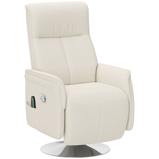 HOMCOM 10-Point Massage Recliner Armchair - Cream