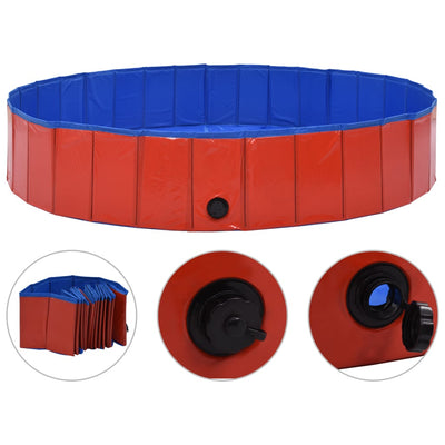 Foldable Dog Swimming Pool Red 160x30 cm PVC