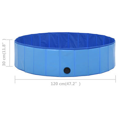 Foldable Dog Swimming Pool Blue 120x30 cm PVC