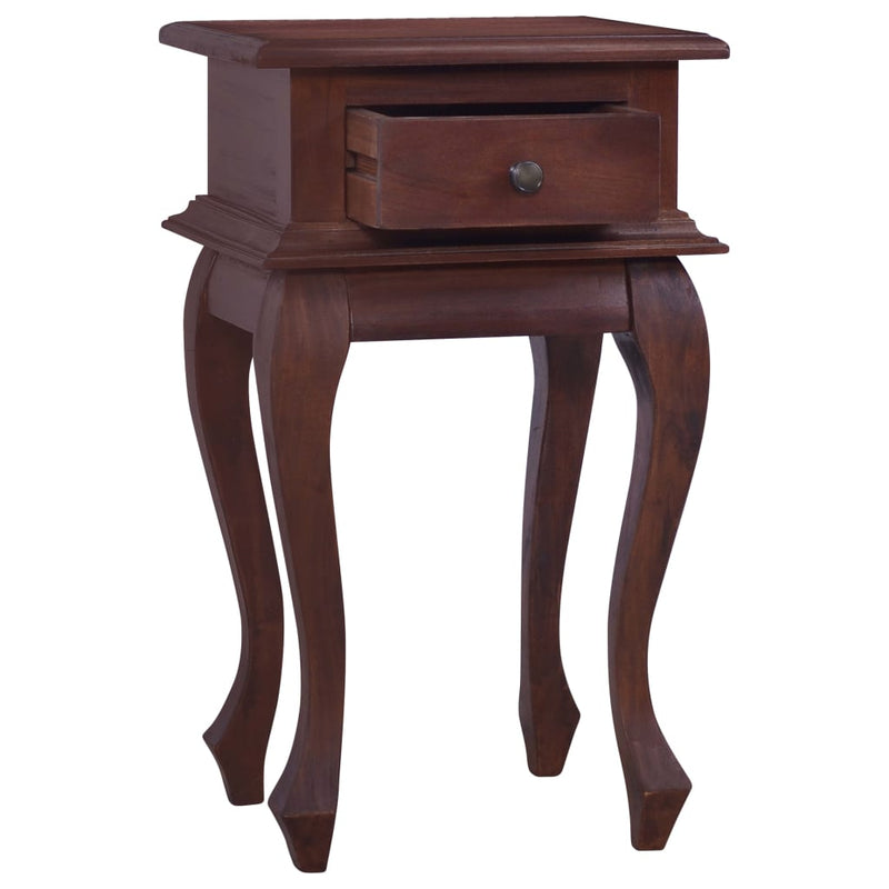 Bedside Table Classical Brown 35x30x60 cm Solid Mahogany Wood