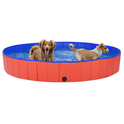 Foldable Dog Swimming Pool Red 200x30 cm PVC