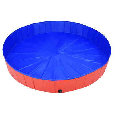 Foldable Dog Swimming Pool Red 200x30 cm PVC