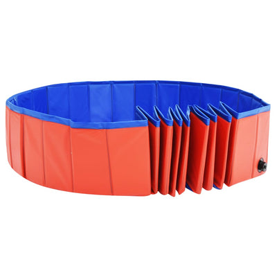 Foldable Dog Swimming Pool Red 200x30 cm PVC