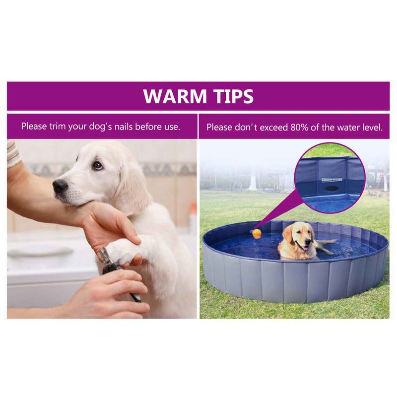 Foldable Dog Swimming Pool Red 200x30 cm PVC