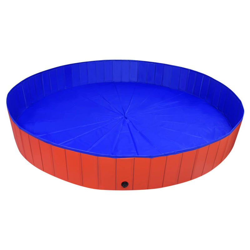 Foldable Dog Swimming Pool Red 300x40 cm PVC