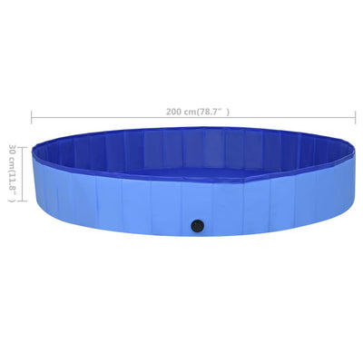 Foldable Dog Swimming Pool Blue 200x30 cm PVC