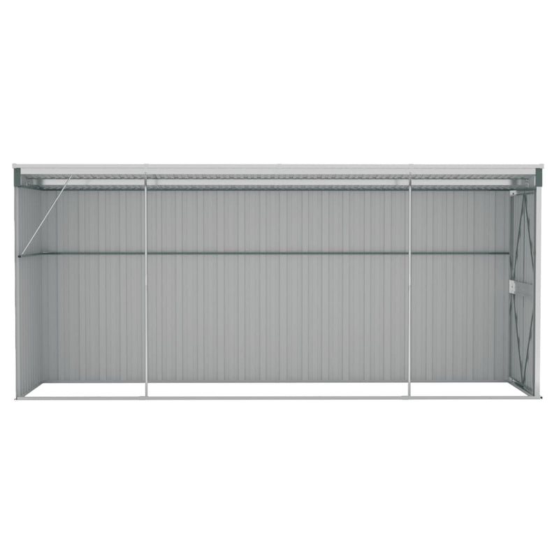 Wall-mounted Garden Shed Green 118x382x178 cm Galvanised Steel