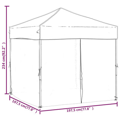 Folding Party Tent with Sidewalls Cream 2x2 m