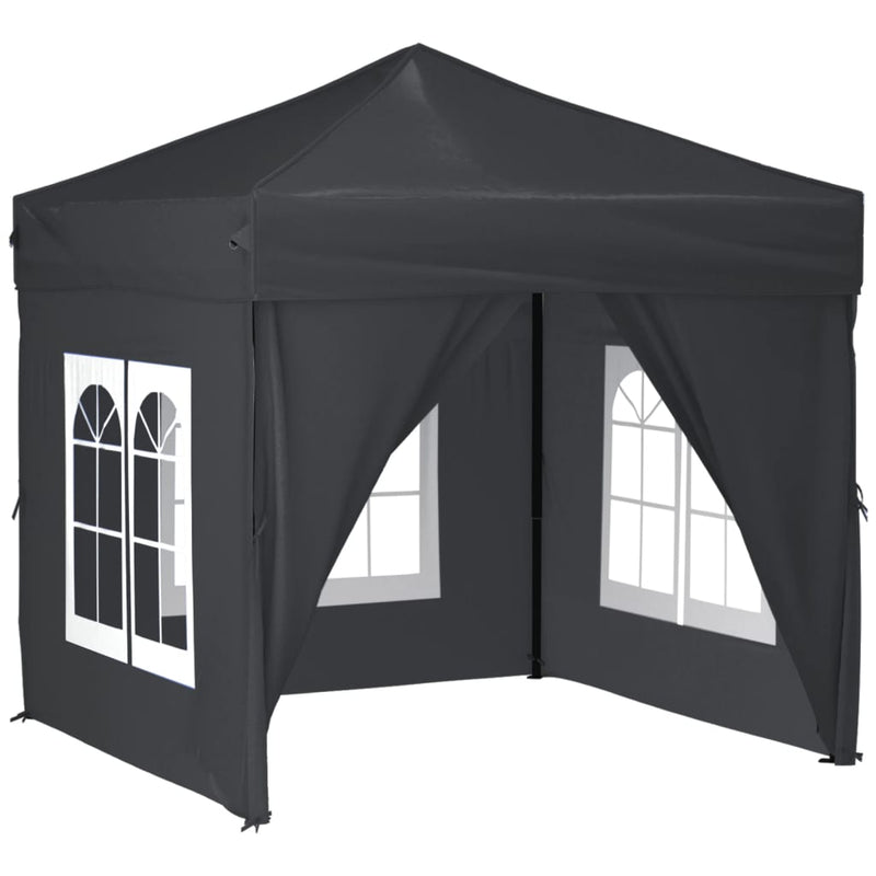 Folding Party Tent with Sidewalls Anthracite 2x2 m