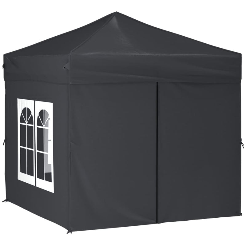 Folding Party Tent with Sidewalls Anthracite 2x2 m