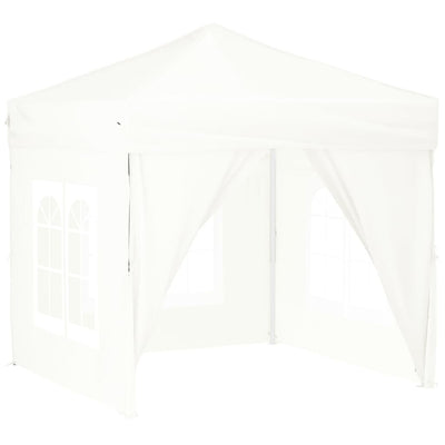 Folding Party Tent with Sidewalls White 2x2 m