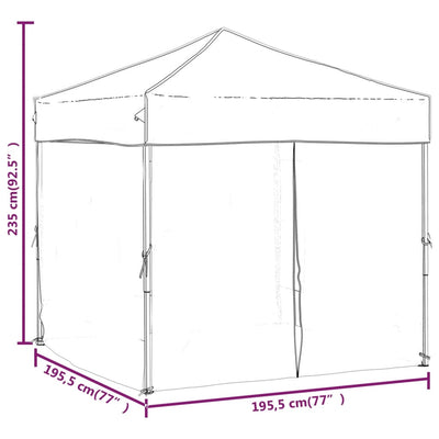 Folding Party Tent with Sidewalls White 2x2 m