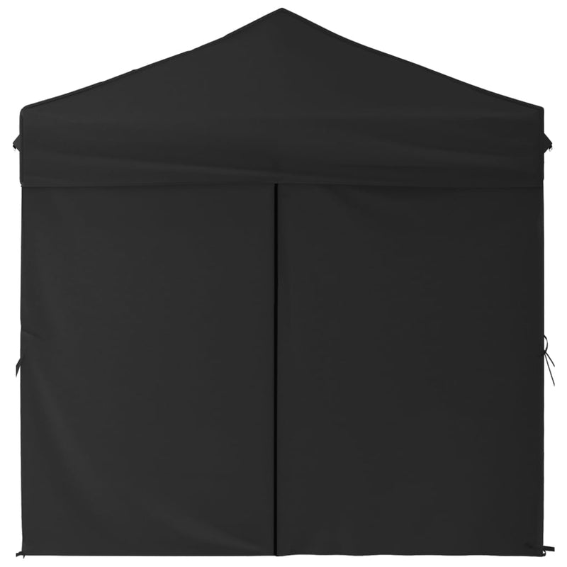 Folding Party Tent with Sidewalls Black 2x2 m