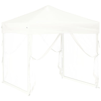 Folding Party Tent with Sidewalls White 2x2 m