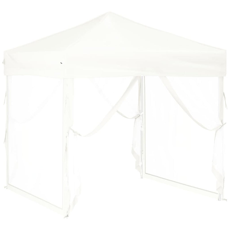 Folding Party Tent with Sidewalls White 2x2 m