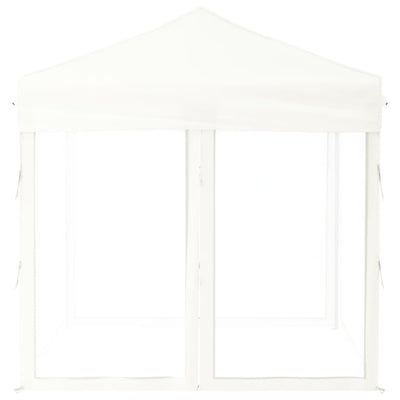 Folding Party Tent with Sidewalls White 2x2 m