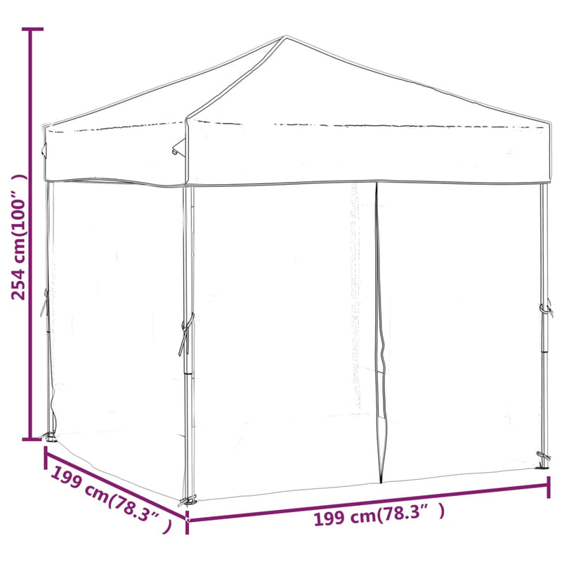 Folding Party Tent with Sidewalls White 2x2 m