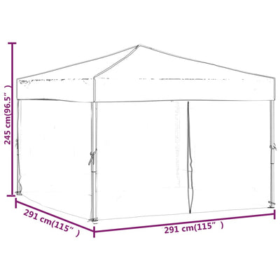 Folding Party Tent with Sidewalls Anthracite 3x3 m