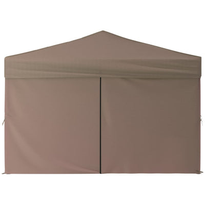 Folding Party Tent with Sidewalls Taupe 3x3 m