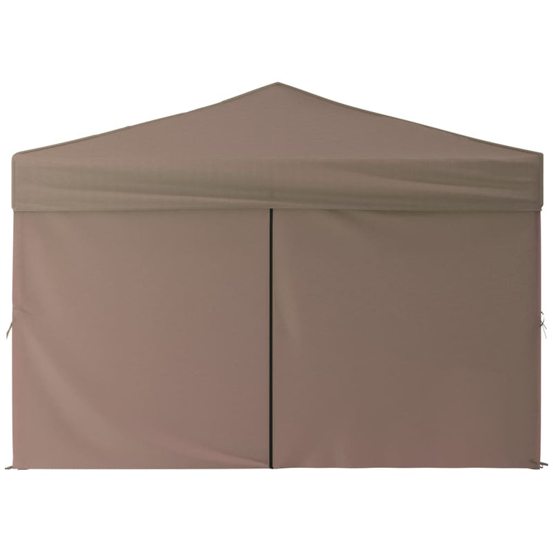 Folding Party Tent with Sidewalls Taupe 3x3 m