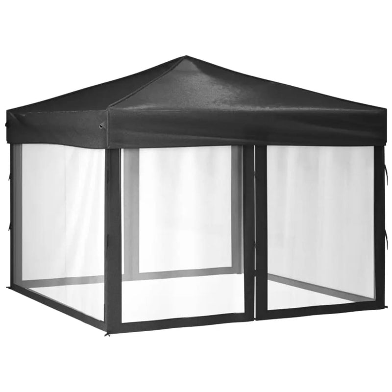 Folding Party Tent with Sidewalls Anthracite 3x3 m