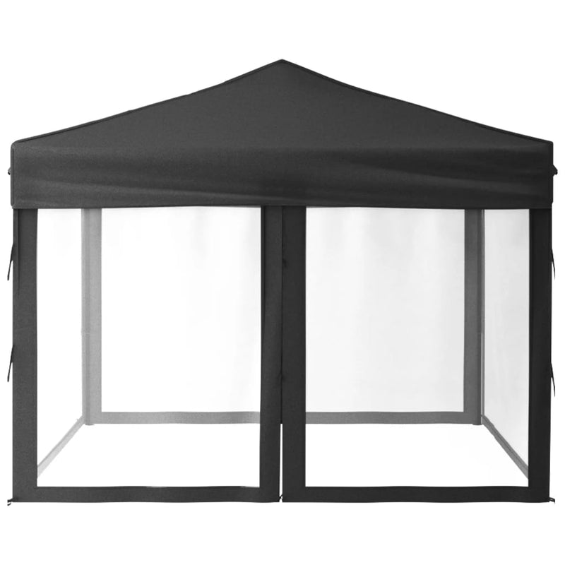 Folding Party Tent with Sidewalls Anthracite 3x3 m