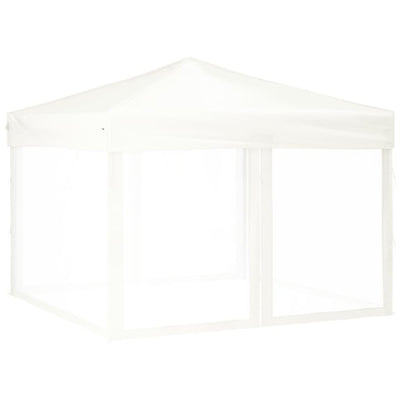 Folding Party Tent with Sidewalls White 3x3 m