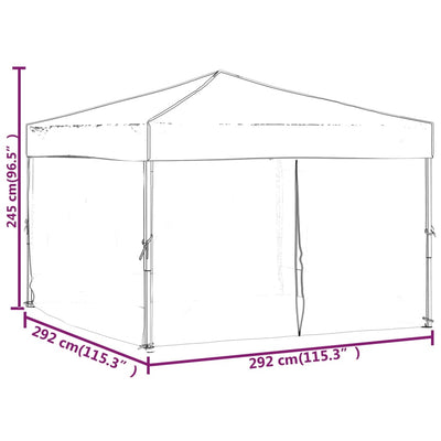 Folding Party Tent with Sidewalls White 3x3 m