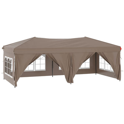 Folding Party Tent with Sidewalls Taupe 3x6 m