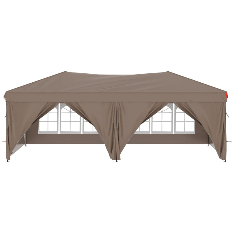 Folding Party Tent with Sidewalls Taupe 3x6 m