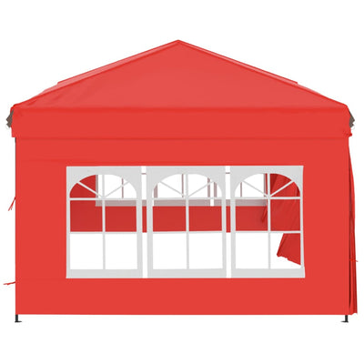 Folding Party Tent with Sidewalls Red 3x6 m