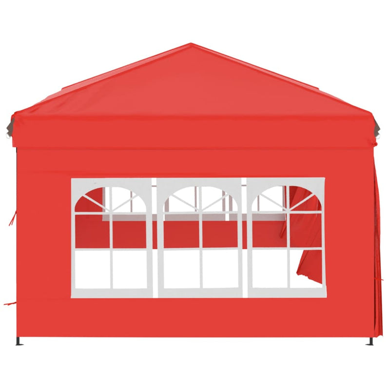 Folding Party Tent with Sidewalls Red 3x6 m