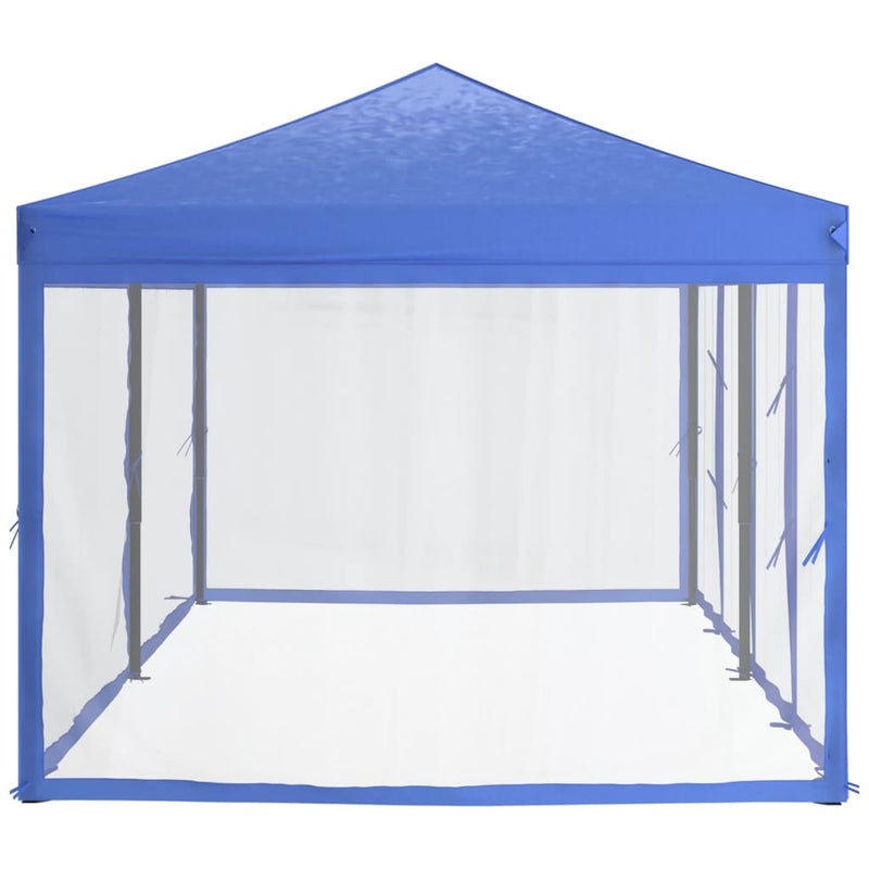 Folding Party Tent with Sidewalls Blue 3x6 m