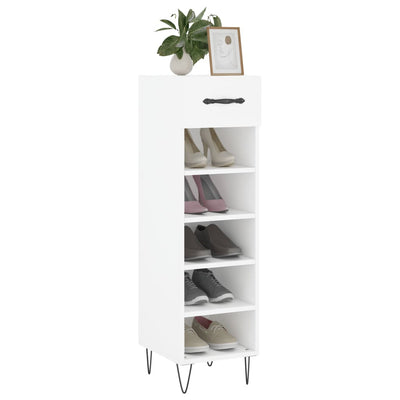 Shoe Cabinet White 30x35x105 cm Engineered Wood