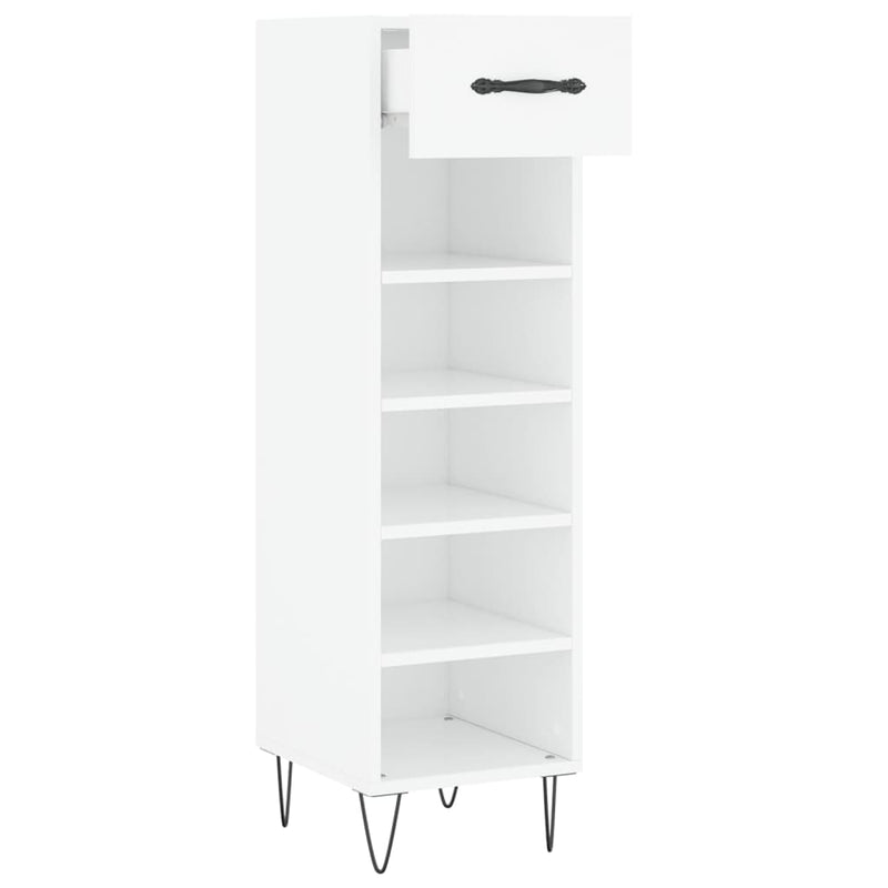 Shoe Cabinet White 30x35x105 cm Engineered Wood